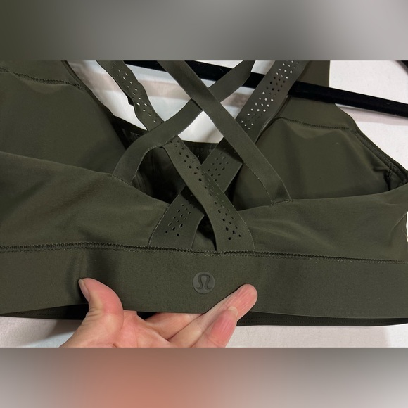Lululemon Vitalize Swim Sports Bra Dark Olive Activewear Running Summer Yoga Gym - Picture 13 of 13